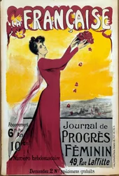 Cartaz de "La francaise", revista do progresso das mulheres. Chamada para assinatura. Ilustração de Alice Kub-Casalonga (1875-1948) 1927 Paris, Museum of the Two World Wars. Direitos reservados.