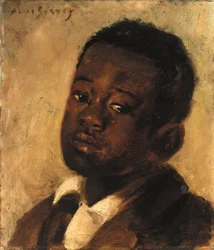Cabeça de um rapaz negro