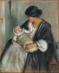 Mãe e bebé a chorar