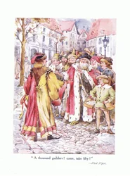 Mil florins! Venha tomar cinquenta !, ilustração dePoemas para os jovens: Robert Browning, c.1920