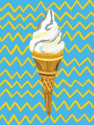 Cone de gelado colorido