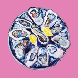 Prato de ostras frescas