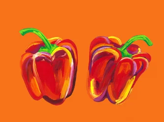 Pimentos vermelhos vibrantes