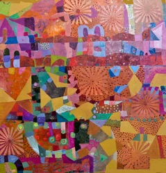 Patchwork geométrico vibrante