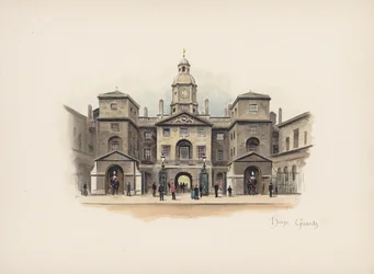 Londres familiar: Horse Guards (litografia a cores)