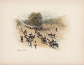 Londres familiar: Rotten Row (litografia a cores)