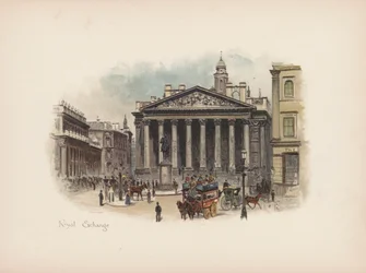 Londres familiar: Royal Exchange (litografia a cores)