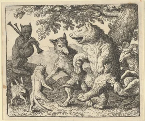 Uma festa em honra do urso e do lobo, 1650-75.