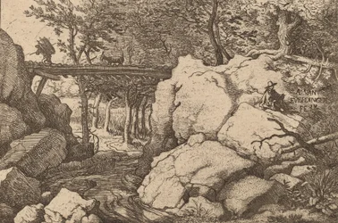Cabra em uma pequena ponte, provavelmente c. 16451656.