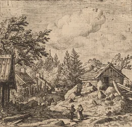 Hamlet em terreno montanhoso, provavelmente c. 16451656.