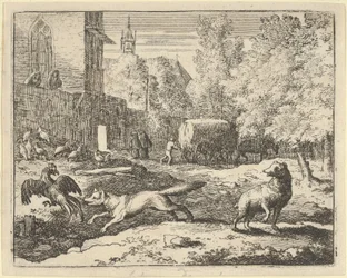 Renard quer encontrar um galo, 1650-75.
