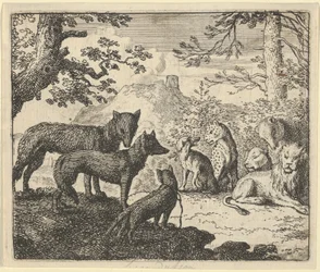 Os pais de Renard pedem para se retirar da corte, de "Renard, a Raposa", de Hendrick van Alcmar