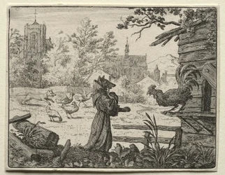 Reynard the Fox: Reynard disfarçado de monge.