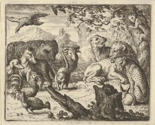 O Leão anuncia uma paz duradoura aos animais que o cercam, 1650-75.