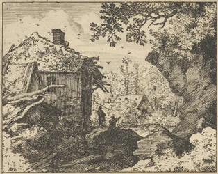 A cabana de palha vista de trás, século XVII.