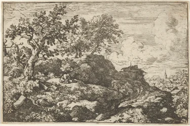 Os dois camponeses sentados na colina, século XVII.