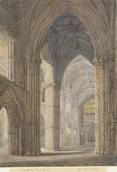 Interior da Catedral de Lichfield - North Transept: pintura em aquarela, 7 de setembro de 1842