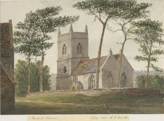 Igreja Rushall: pintura aquarelada, 2 Jul 1841 (pintura)