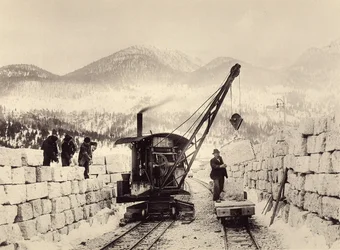 Construção dos túneis de Worcheiner, iniciada em 1897. foto 1905 (foto)