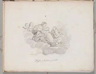 Arte da litografia: Nossa Senhora e o Menino nas Nuvens, Placa II