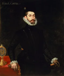 Retrato de Hernan Cortes (óleo sobre tela)