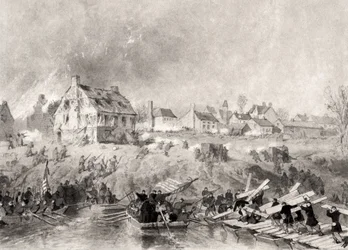 O ataque em Fredericksburg, Virgínia, de "História Nacional da Guerra pela União", década de 1860