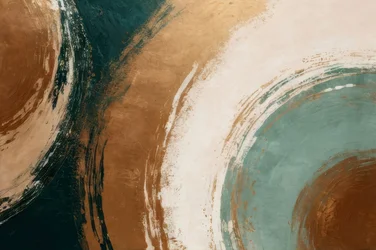 Redemoinhos abstratos em azul-petróleo e dourado