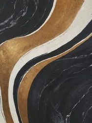 Redemoinhos de mármore preto e dourado