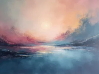 Paisagem em tons pastel onírica