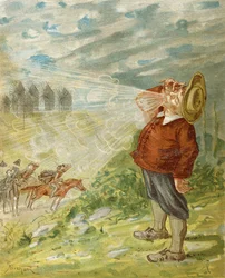 Como o Barão Munchausen obteve O Soprador, de "As Aventuras do Barão Munchausen", de Rudolf Erich Raspe (1736-94), publicado em 1888