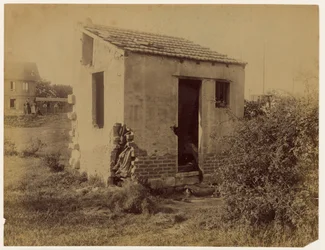 Assassinato de Caroline Céleste Fourmentin, de 79 anos ... Vista da cabana onde foi descoberto o cadáver