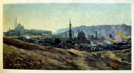 Ilustração de Dinet de "Mirages" Cenas da vida árabe. 1906. Mirages, Scenes De La Vie Arab foi ilustrado por Etienne Dinet com comentários de Silman Ben Ibrahim Bamer. Nasreddine Dinet nasceu como Alphonse-Etienne Dinet; (1861-1929) foi um francês
