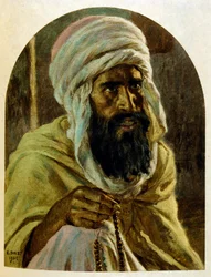 Ilustração de Dinet de "Mirages" Cenas da vida árabe. 1906. Mirages, Scenes De La Vie Arab foi ilustrado por Etienne Dinet com comentários de Silman Ben Ibrahim Bamer. Nasreddine Dinet nasceu como Alphonse-Etienne Dinet; (1861-1929) foi um francês