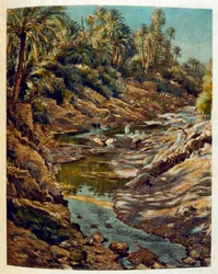 Ilustração de Dinet de "Mirages" Cenas da vida árabe. 1906. Mirages, Scenes De La Vie Arab foi ilustrado por Etienne Dinet com comentários de Silman Ben Ibrahim Bamer. Nasreddine Dinet nasceu como Alphonse-Etienne Dinet; (1861-1929) foi um francês