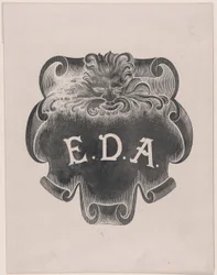 Contraprova de uma impressão de uma placa de identificação para Edward D. Adams, ca. 1892.