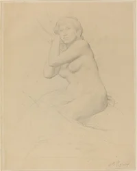 Nu feminino sentado