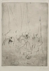 Pescadores no cais de Boulogne.
