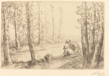 Descanse ao longo das margens do rio Repos au bord de la riviere.
