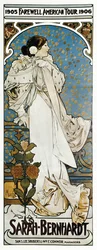Um cartaz para a viagem de despedida de Sarah Bernhardt aos Estados Unidos