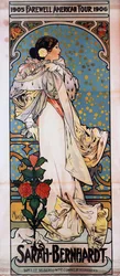 Um pôster da turnê americana de despedida de Sarah Bernhardt, 1905-1906, c.1905