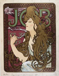 Cartaz publicitário para "Job Cigarette Paper" de Mucha