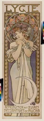 Cartaz publicitário para o grupo de dança Lygie. Pôster de Alfons Maria Mucha (Alphonse Marie Mucha