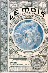 Capa da revista (revista mensal) The Litterary and Picturesque Month by Alphonse Mucha (1860-1939): Março 1899 - Maison de la Bonne Presse -
