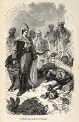 Ilustração das "Maravilhosas mas autênticas Aventuras do Capitão Corcoran" de Alfred Assollant, ilustrada com 25 vinhetas desenhadas em madeira por A. de Neuville, Librairie Hachette et Cie em Paris