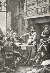 Jean Guiton jura defender La Rochelle durante o cerco de 1628 (gravura)