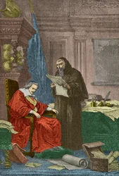 Reencontro entre Richelieu e o Padre José (Gravura)