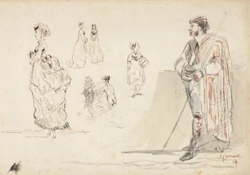 Esboços de figuras, 1869.