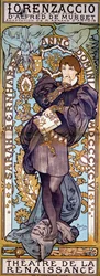 Cartaz para Lorenzaccio Alfred de Musset, com Sarah Bernhardt, Paris, 1896