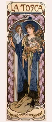 Cartaz para Tosca com Sarah Bernhardt, 1899
