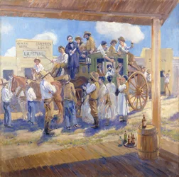 Governador Burnett Entrega da Carta de Estado a São José, Califórnia, c.1925 (petróleo sobre tela)